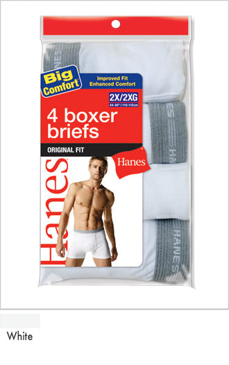 Hanes Big Men's Boxer Briefs 4 pack-hanes-ABC Underwear