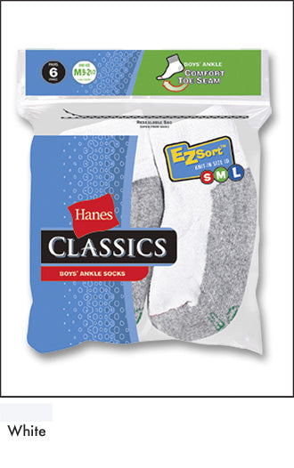 Hanes Boys Classics Crew 6pk