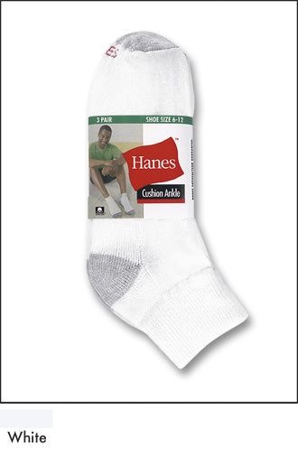 Hanes Cushion Ankle Socks 3 Pack