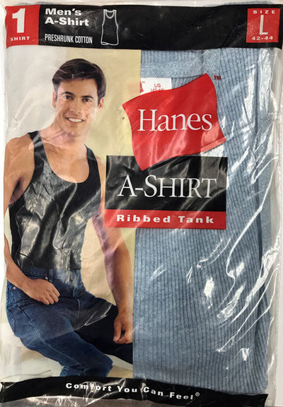 Hanes Single A-Shirt Tank Top For Men Ribbed