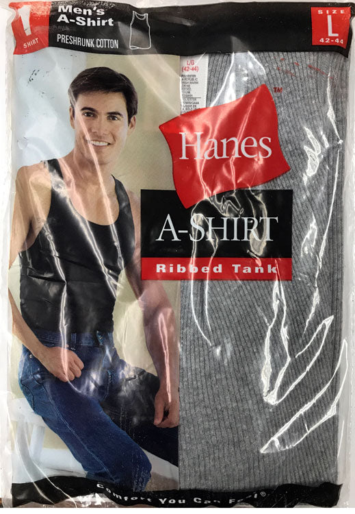 Hanes Single A-Shirt Tank Top For Men Ribbed