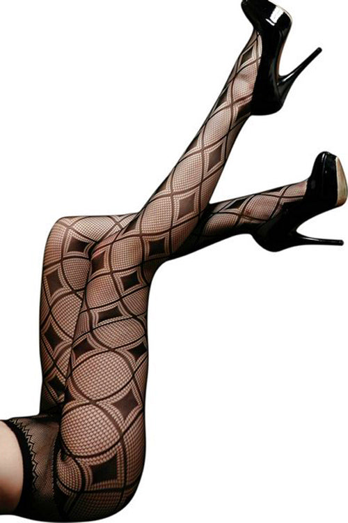 Harlequin Diamond Fishnet Pantyhose Tights