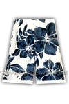 Hibiscus Board Short Swimsuit - White & Navy Blue-PT Sportswear-ABC Underwear