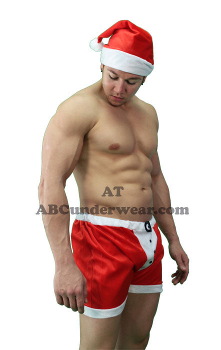 Men Red Christmas Santa Velvet Bikini Briefs Panties G-string Thong  Underwear
