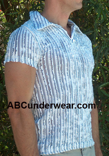 Johnny Collar Ruffle Shirt Large