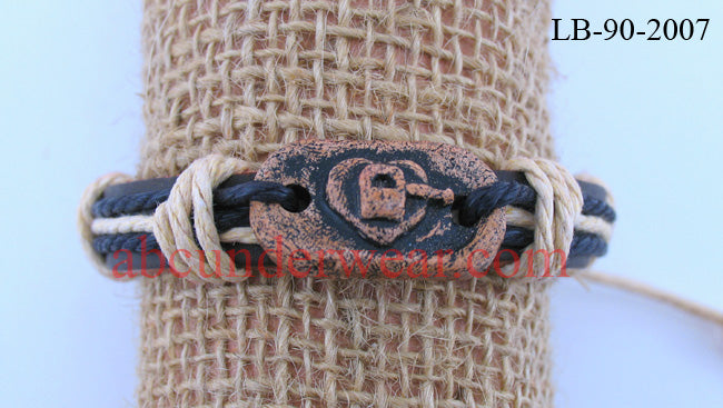 Key to My Heart Adjustable Leather Bracelet