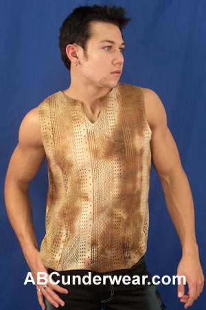 Keyhole Tie Dye Muscle Shirt