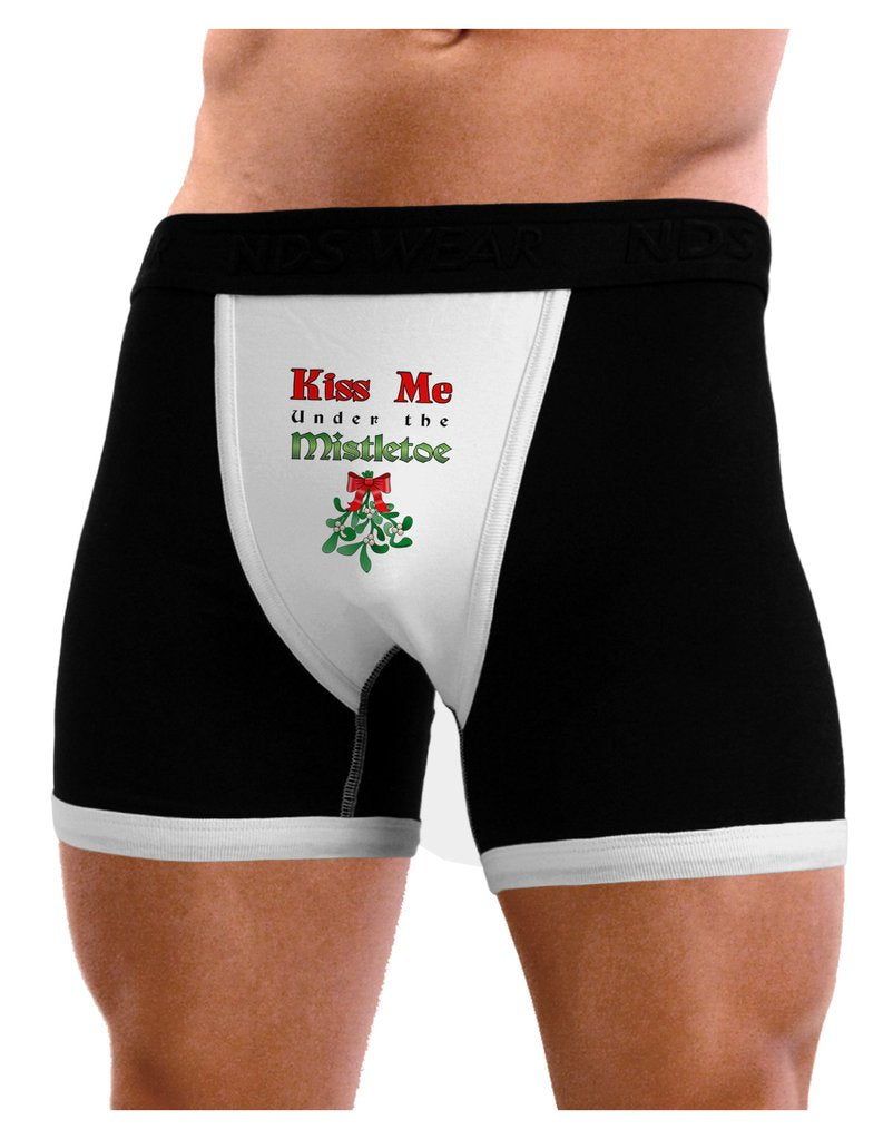 Kiss Me Under the Mistletoe Christmas Mens Boxer Brief Underwear