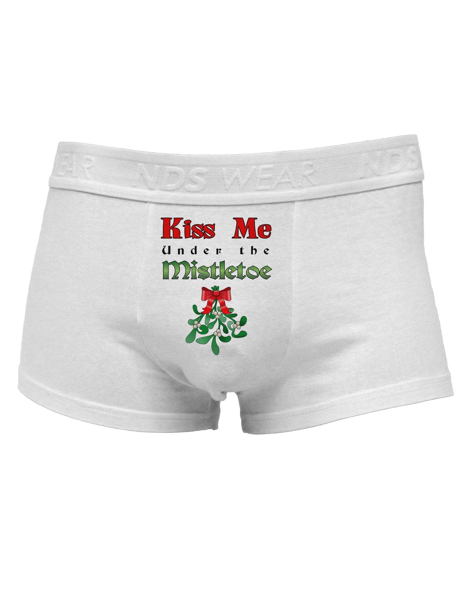 Kiss Me Under the Mistletoe Christmas Mens Cotton Trunk Underwear