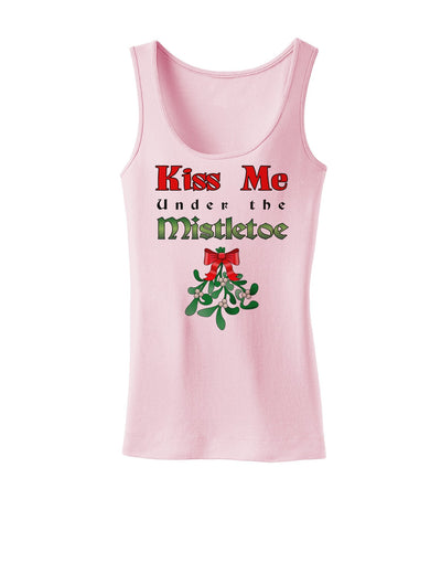 Kiss Me Under the Mistletoe Christmas Womens Tank Top