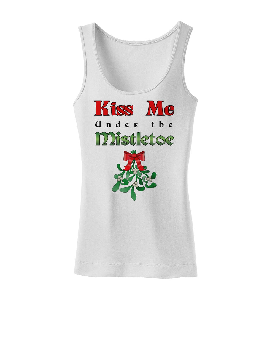 Kiss Me Under the Mistletoe Christmas Womens Tank Top