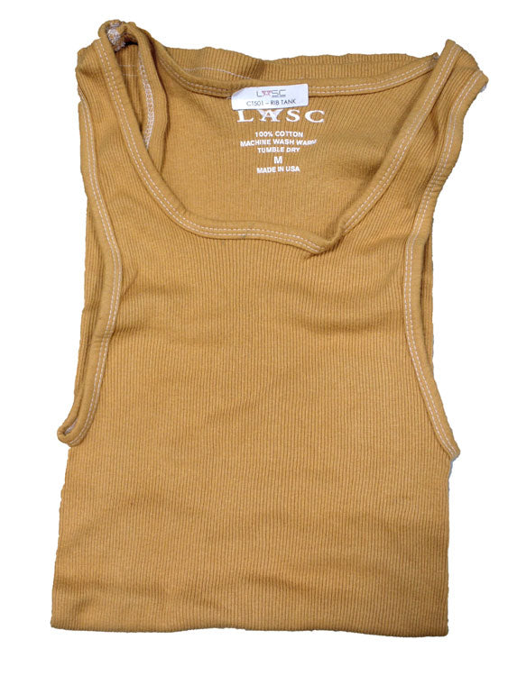 LASC Mens Ribbed Tank Top