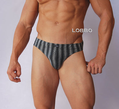 LOBBO Grey Stripe Brief