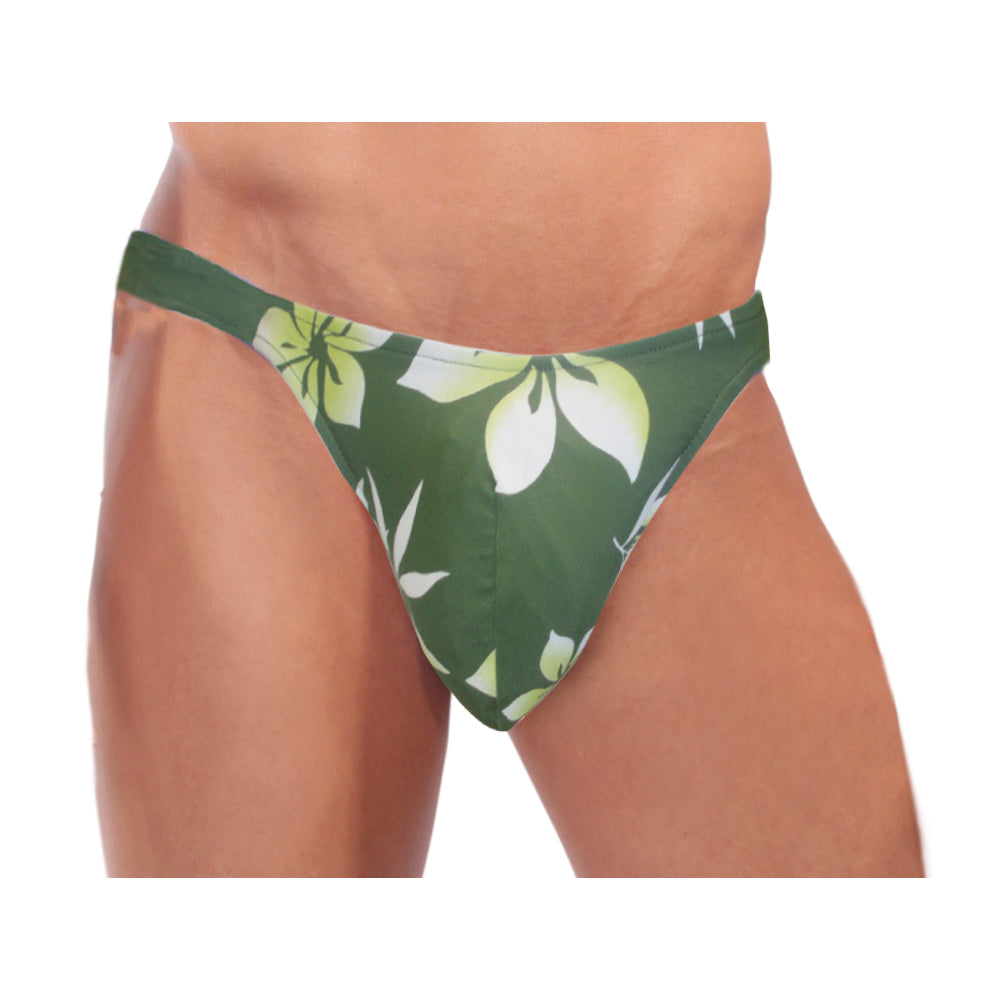 Limited Stock: Green Leaf Men's Thong Swimwear - Exclusive Offer