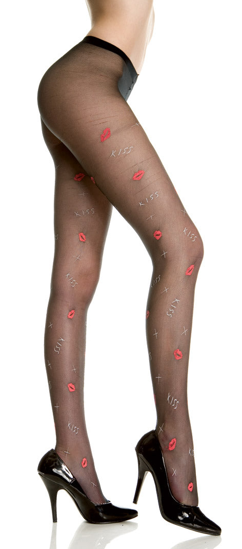 Lips and Kisses Sheer Pantyhose