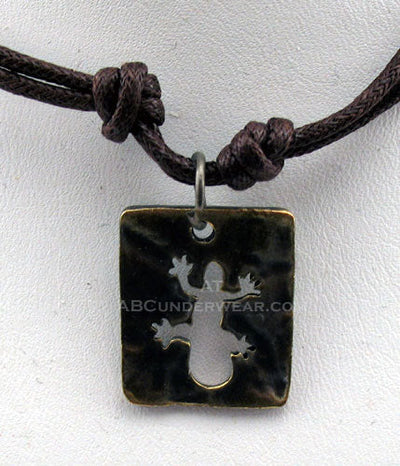 Lizard Pendant on Double Cord Necklace/Choker