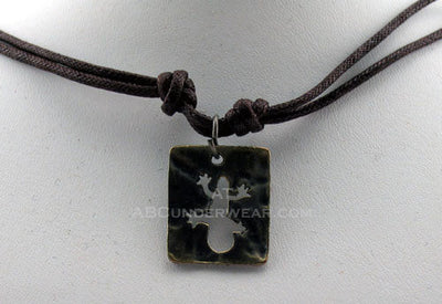 Lizard Pendant on Double Cord Necklace/Choker
