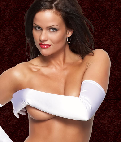 Long Satin Lycra Gloves