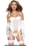 Lycra Mesh Rhinestone Bustier G-String Set-Coquette-ABC Underwear