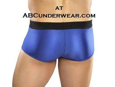 Male Power Blue Rib Mini Pouch Short
