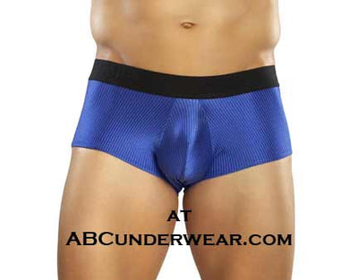 Male Power Blue Rib Mini Pouch Short-Male Power-ABC Underwear