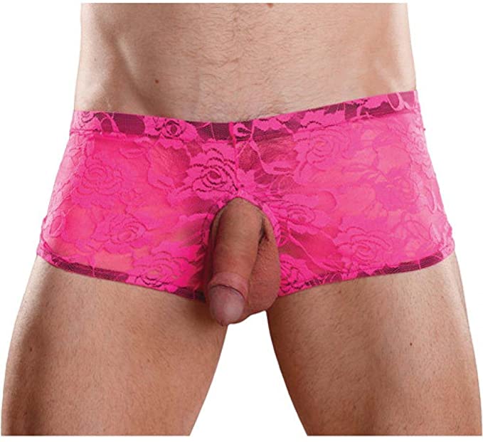 Male Power Double Pleasure Neon Lace Underwear Short -Closeout