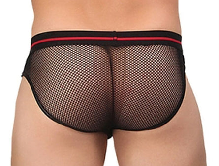 Male Power Lo Rise Pouch Enhancer Fishnet Bikini- Closeout