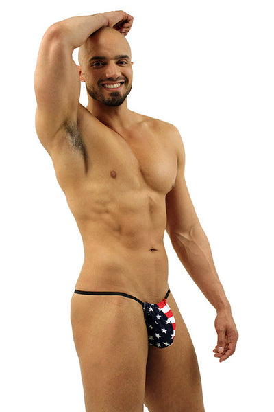 Mens American Flag Stars and Stripes G-String-NEPTIO-ABC Underwear