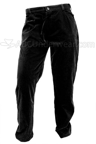 Mens Black Velvet Pants-Elee Menswear-ABC Underwear