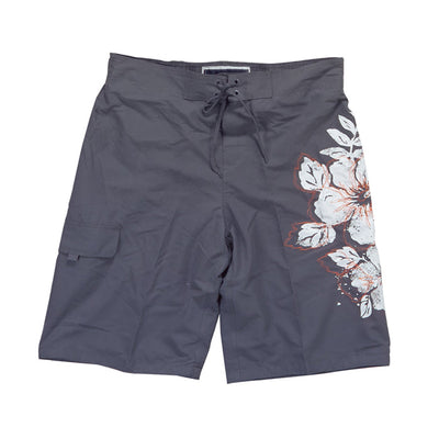 Men's Board Short - Swimsuit with Embroidery and Floral Print