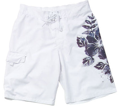 Men's Board Short - Swimsuit with Embroidery and Floral Print