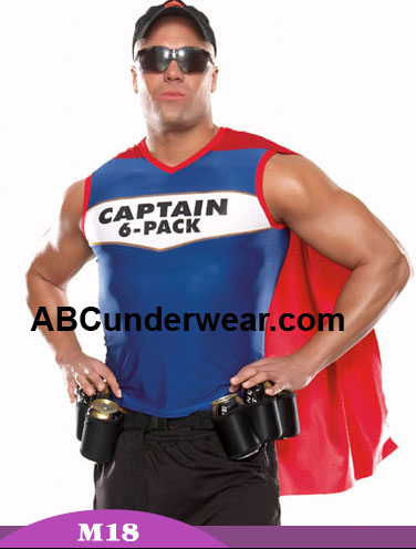 Mens Captain 6 Pack Halloween Costume
