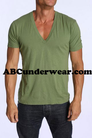 Mens Deep V Neck T-Shirt