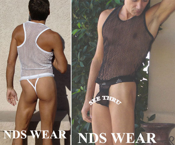 Fishnet Grabber Men's Thong  See-Through Mesh Underwear - ABC Underwear