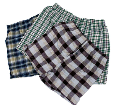Mens Flannel Boxer Shorts -Closeout