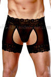 Mens Lace Sheer Sock Garter Trunk Underwear - Closeout-Male Power-ABC Underwear
