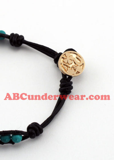 Men's Leather & Stone Bracelet