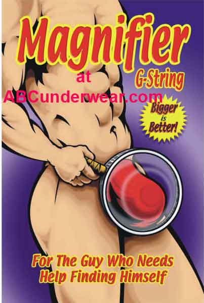 Mens Magnifying Glass G-String - One Size -Closeout
