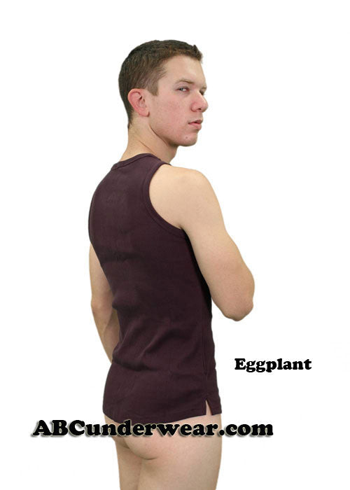 Mens Ribbed Henley 5 Button Tank - Closeout