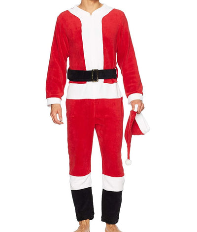 Men's Santa Union Suit, Mr. Claus Costume
