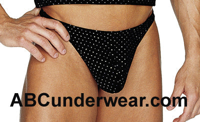 Men's Velour Glitter Thong Clearance Sale-Male Power-ABC Underwear