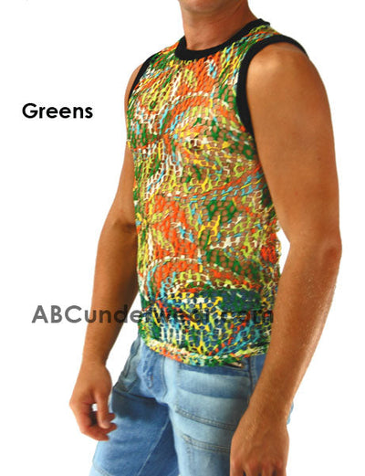 Multi-Color Net Muscle Shirt