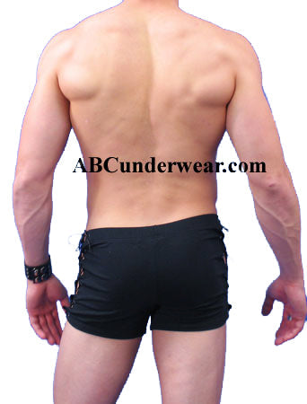 NDS Wear Black Side Lace-up Short -Sexy Shorts for Men - BLOWOUT SALE!