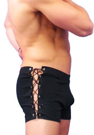 NDS Wear Black Side Lace-up Short -Sexy Shorts for Men - BLOWOUT SALE!