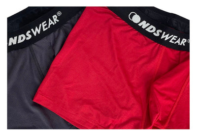NDS Wear Sport Mesh Boxer Brief Underwear for Men 2 Pack Black/Red