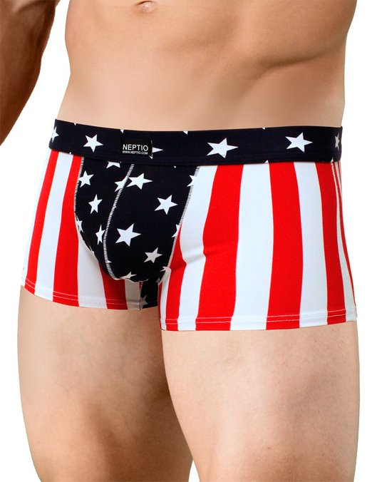 Neptio USA Flag Swimsuit Brief Trunk for Men