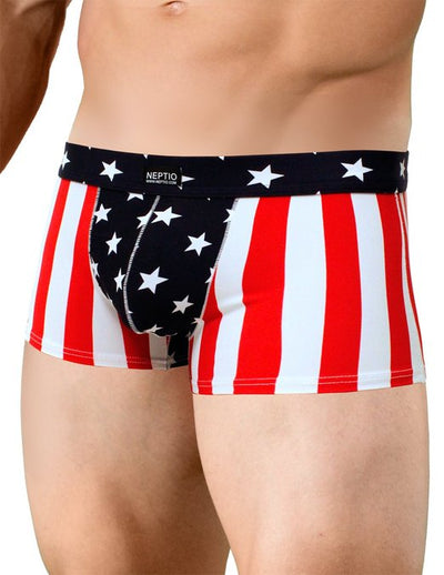 Neptio USA Flag Swimsuit Brief Trunk for Men