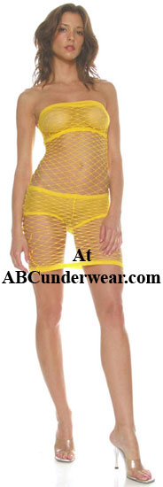 Net Tube Dress with Hotpants & Tube Top Lining