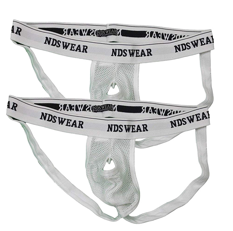 Open Hole Suspensory Cotton Mesh Jock Strap - 2 PACK CLEARANCE STYLE