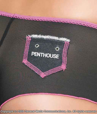 Penthouse Lingerie Mesh Halter Top & Shorts
